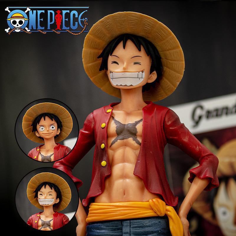 Boneco Luffy (One Piece) 27cm (com 3 rostos diferentes)